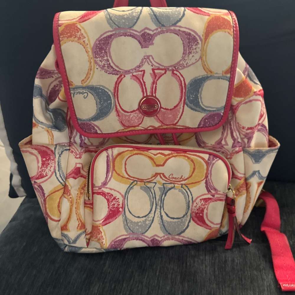 Coach Colorful Signature Backpack - Picture 1 of 4